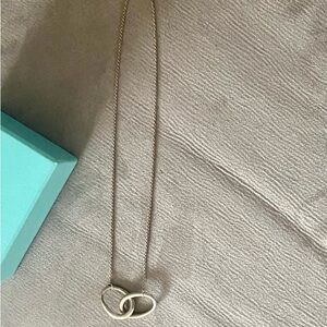 Tiffany & Co. Elsa Peretti Double loop Pendant Necklace Sterling Silver 925-Used